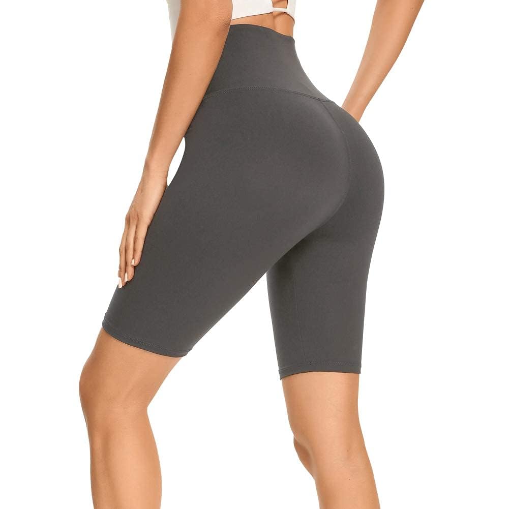 GAYHAY High Waisted Biker Shorts for Women - 8"-5"-3" Soft Black Spandex Shorts for Workout Volleyball Yoga Dance 8 IN XX-Large 1#dark Grey