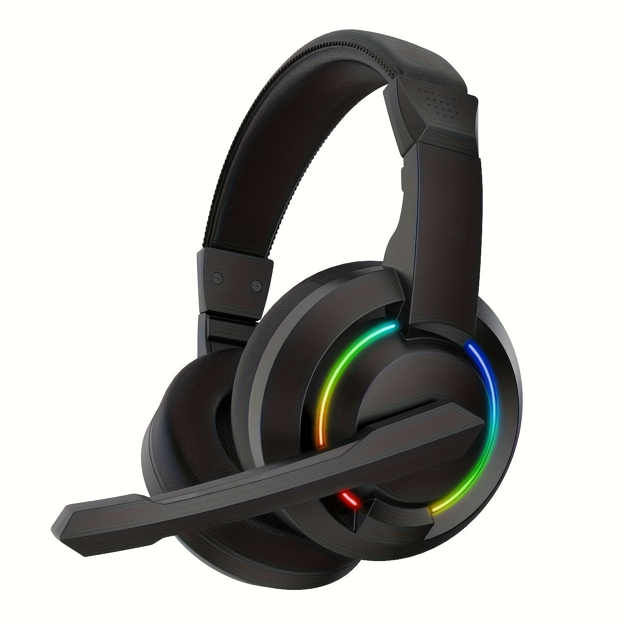 TEMU Gaming Headset For Ps4 Ps5pcs , Noise Canceling Headphones With Mic, Pg2 Computer Headset With 3.5mm Jack & Rgb Black