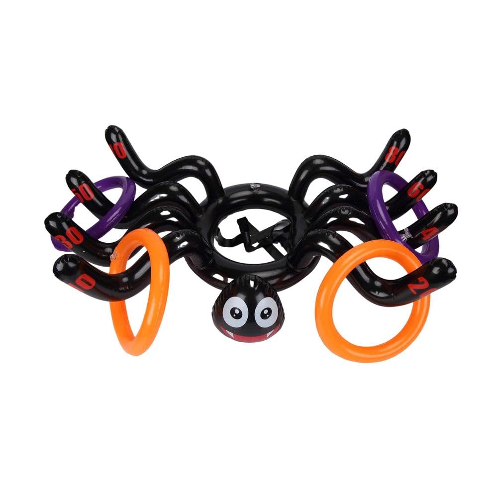 Garvee Halloween Outdoor Games Set - 19 Pack: Potato Sack Race Bags, Inflatable Toss Game, Spoon Game, Legged Relay Race Bands, Elastic Tie Rope for P