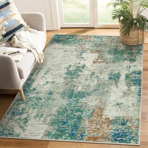 Lahome Modern Abstract Area Rugs 3x5 Washable Rug, Throw Rugs for Bedroom Low Pile Anti Slip, Distressed Accent Carpet for Entryway Kitchen Bathroom L