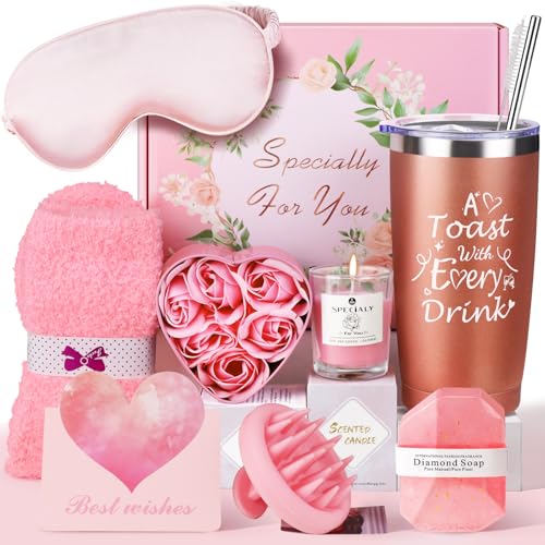 Birthday Gifts for Women, Pamper Gifts for Women, Birthday Presents Relaxation Self Care Gift Sets Get Well Soon Birthday Hampers for Friends, Mum, Wi