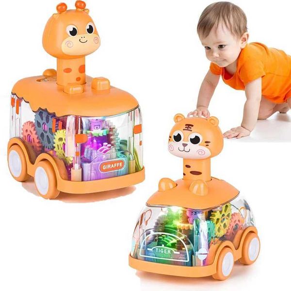 Baby Toy Press and Go Car Children Inertial Animal Car Toys for Toddlers 1-3 Boys Pull Back Car Light Up Toys Birthday Gift LX241010