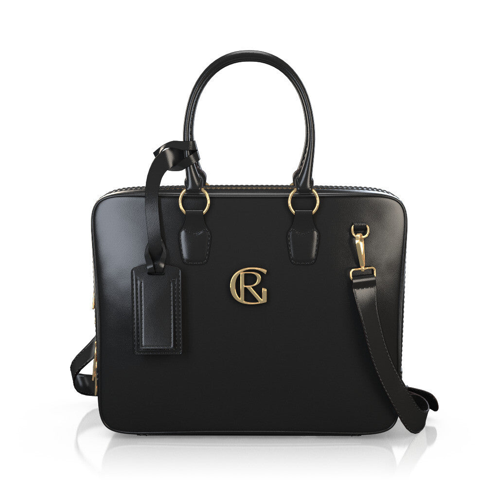 Laptoptasche für Damen aus Naturleder Schwarz - Selbst gestalten - GIROTTI 53092