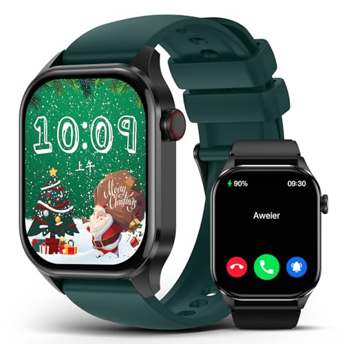 Smart Watches Christmas for Men Women 2.04" HD Screen Fitness Tracker Watches, Heart Rate Sleep Blood Oxygen Monitor, IP68 Waterproof, 136+ Sports, An