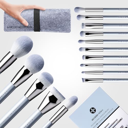Makeup Brushes, EIGSHOW 15pcs Professional Makeup Brush Set Premium Synthetic Kabuki Brush Foundation Contour Concealers Blush Eye Shadow Brush Kit Wi
