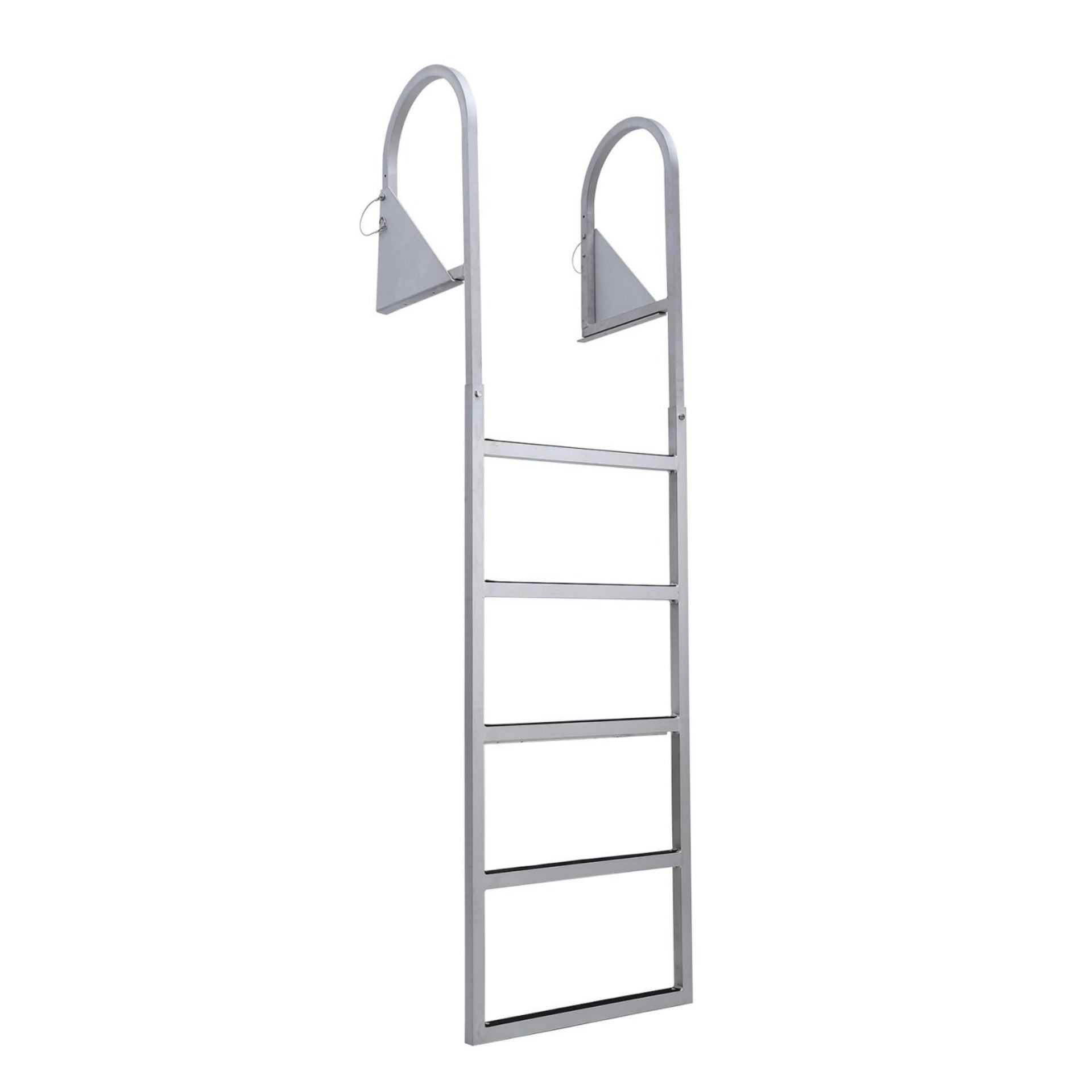 Garvee Aluminum Dock Ladder 5 Steps, Removable Boat Ladder 350lbs Load Capacity, Pontoon Ladder Pool Stairs with Nonslip Design for Marine Boarding La