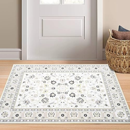 Garvee Washable Rugs 4x6 Rug Boho Rug for Living Room Bedroom Decor Oriental Vintage Carpet Non Skip Floor Mats Distressed Rug for Classroom Nursery D