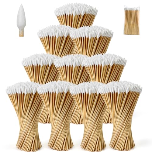1000 PCS 6-Inch Precision Gun Cleaning Swabs - Lint-Free Bamboo-Handle Cotton Swabs for Gun Cleaning, Makeup & Electronics 1000 pointed