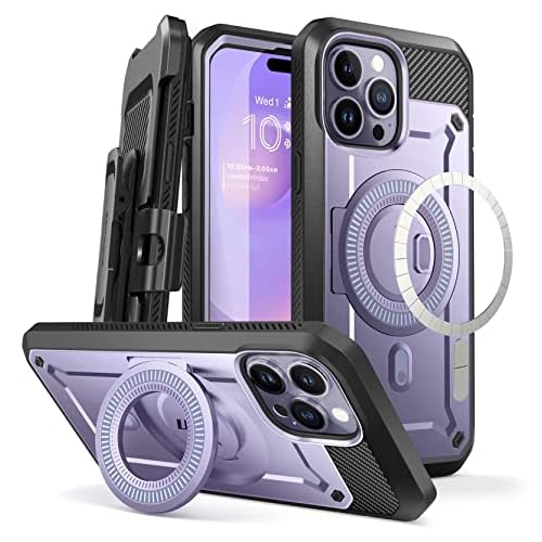 SUPCASE for iPhone 14 Pro Max Case with Stand (Unicorn Beetle Pro Mag), [Compatible with MagSafe] [Built-in Screen Protector & Belt-Clip] Magnetic Pro