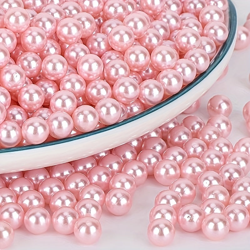 TEMU 200 Bulk Pearl Vase Fillers, 8mm Pink Artificial Pearls, Round Pearls Without Holes For Vase Filling, Tabletop Scattering, Weddings, Birthdays,