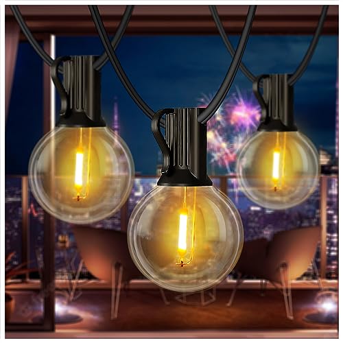 DAYBETTER 10FT Outdoor String Lights Waterproof,Patio Lights with 5 Shatterproof Dimmable LED Edison Bulbs(+1 Spare),Connectable G40 Globe String Ligh