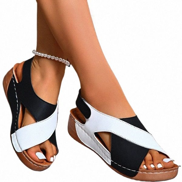 summer Sandals Shoes Women Retro Sandals Woman Elegant Sandals Ladies Wedge Shoes Woman Soft Footwear Sandal Women Female a1mc#
