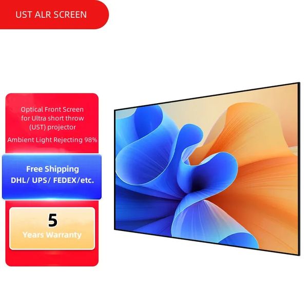 High-End Customizable 4K-8K 3D Anti-Light Curtains Portable Wall Mounted Fixed Frame Projection Screen for Standard Projector
