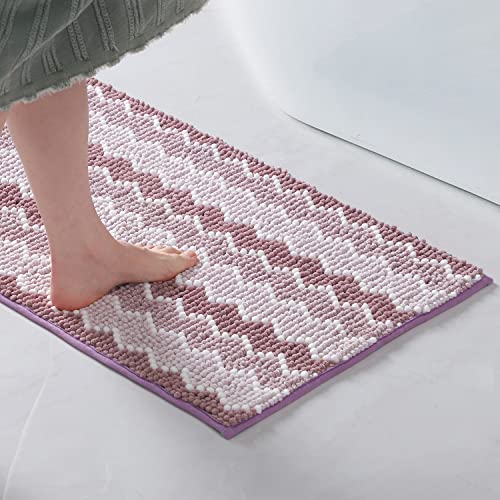 KASENTEX Non-Shedding Soft Luxury Bathroom Rugs 24x60, Absorbent Chenille Bath Mats, Durable Non-Slip Machine Wash Bath Carpet for Bathroom Floor, Tub