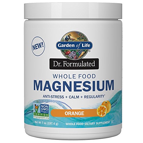 Garden of Life Dr. Formulated Whole Food Magnesium 197.4g Powder - Orange, Chelated, Non-GMO, Vegan, Kosher, Gluten & Sugar Free Supplement with Probi