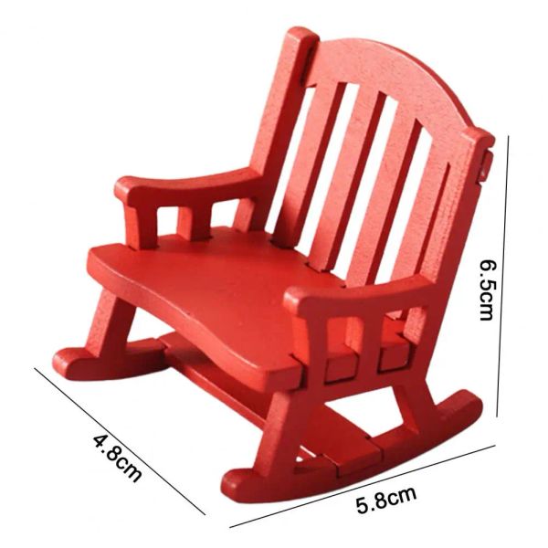 Mini Rocking Chair Retro Creative 1-12 Ratio Dollhouse Swing Rocking Chair for Scene Ornament Dollhouse Miniature Accessories