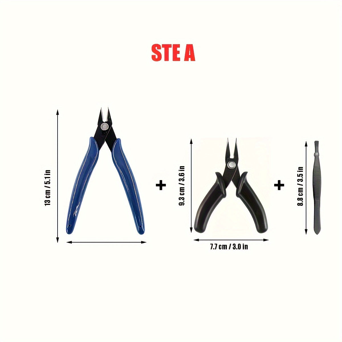 TEMU 3d Metal Model Assembly Kit - Ergonomic Pliers & Tweezers, Precision Crafting Hand Tools For Model Building, Metal Material, No Electricity