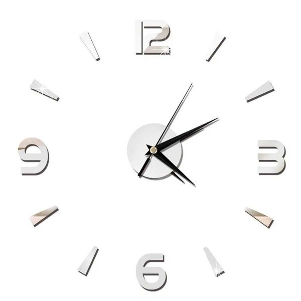 2D frameless wall clock mirror wall sticker clock fashion living room quartz watch DIY home decoration clock W240806