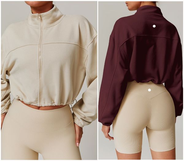 TRABALHOS DE WOMENS L8755 Jaquetas de roupas femininas fitn wear tops sweetshirt sportswear jackets ao ar livre adulto adulto longo slve sta