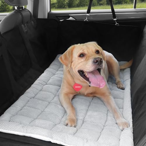 Zanch Backseat Pet Bed Mat, Soft Non-Slip Cushioned Dog Bed for Senior Dogs, Travel-Friendly Seat Cover for SUVs & Trucks, Fit for Backseat Extenders