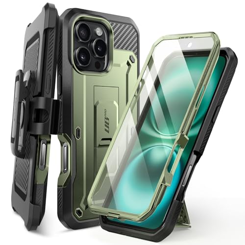SUPCASE Unicorn Beetle Pro Case with Screen Protector, Built-in Stand & Belt-Clip, Military-Grade Protection, Full Body Heavy Duty Phone Case for iPho