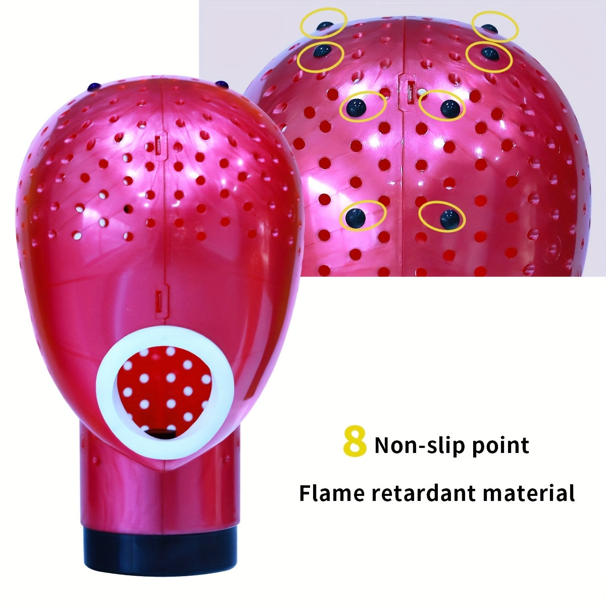 TEMU Upgraded Resistant Wig Dryer Stand With Adjustable Chin Strap & Hair Holder Straps - Ventilated Mannequin Head For Fast, Drying Of Lace Wigs &