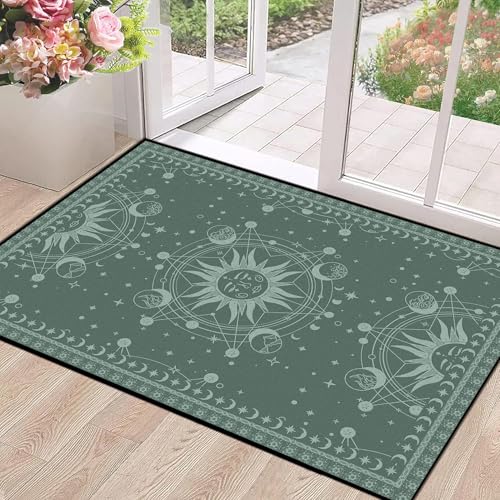 Sun and Moon Rug Boho Celestial Area Rugs for Bedroom Dorm Living Room Bohemian Occult Crescent Solar Stars Galaxy Floor Mat Pad Doormat Carpet,63" X