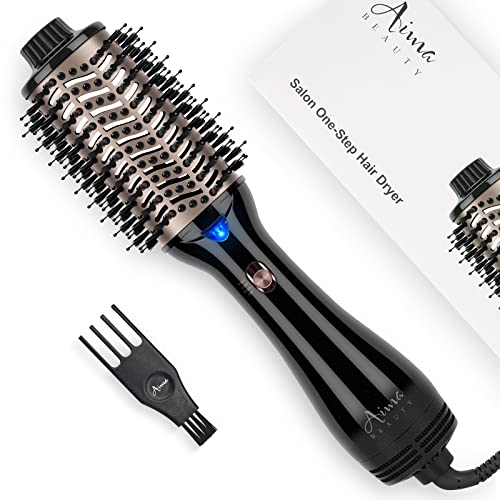 One Step Hair Dryer & Volumizing Hot Air Brush, Blow Dryer, Ceramic Straightener, Curler & Hot Comb 4 in 1 Salon Ionic Brush, Hair Styling Tools, Blac