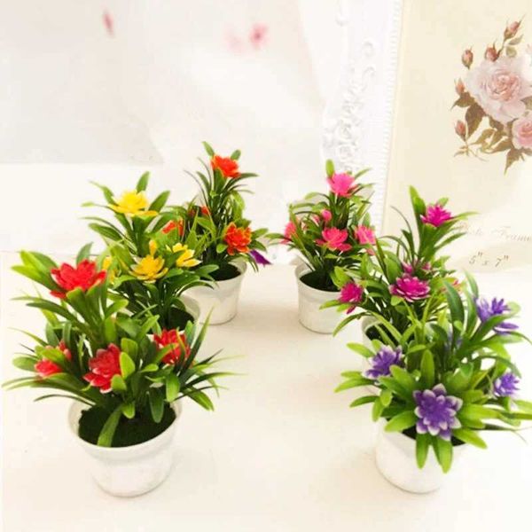 Artificial Lotus Simulated Potted Plant 11*18cm Plastic Flower Bonsai Fake Flowers Ornaments For Home Party Desktop DIY Decor Y240801