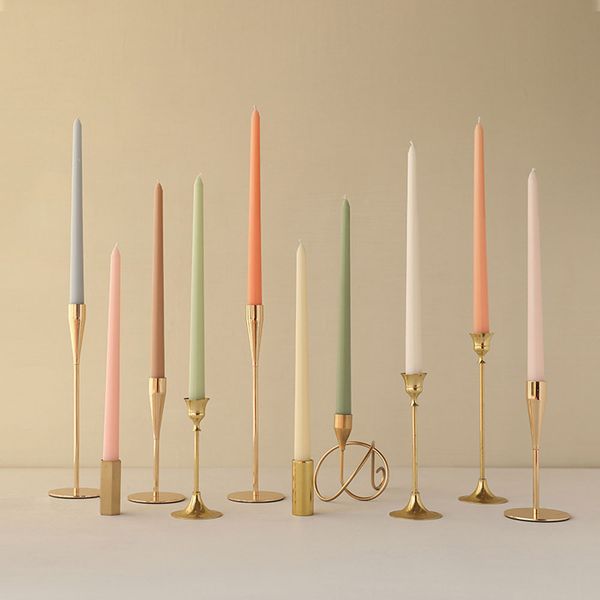 1 box of four 30CM branched wedding banquet European style colored long rod candles with no fragrance or smoke, candlelight dinner, 12 inch
