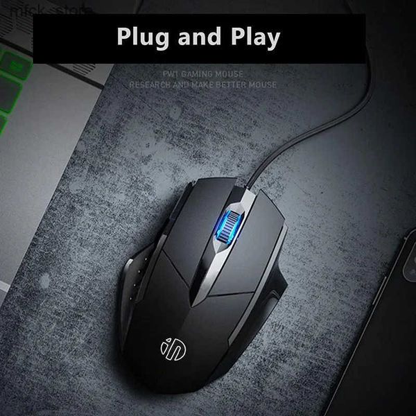 Mice INPHIC W1 USB Silent 3 Button Wired Office and Home Mouse Ergonomic for Windows Computer MacIPad J241220