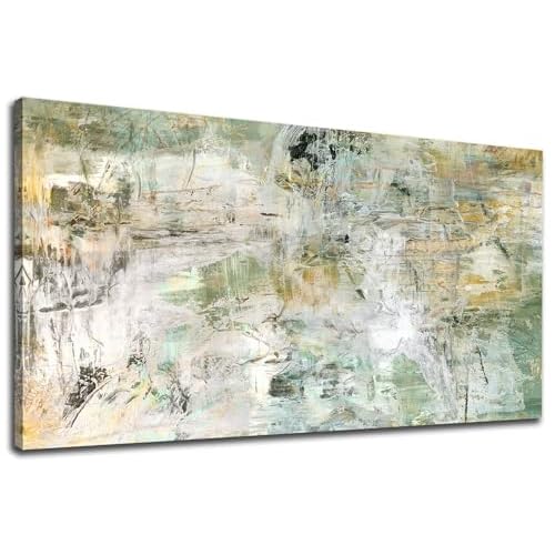 NINEASO Brown Green Abstract Wall Art - Unearthed World Abstract Canvas Pictures Wall Decor Modern Abstract Canvas Painting Artwork for Living Room Be