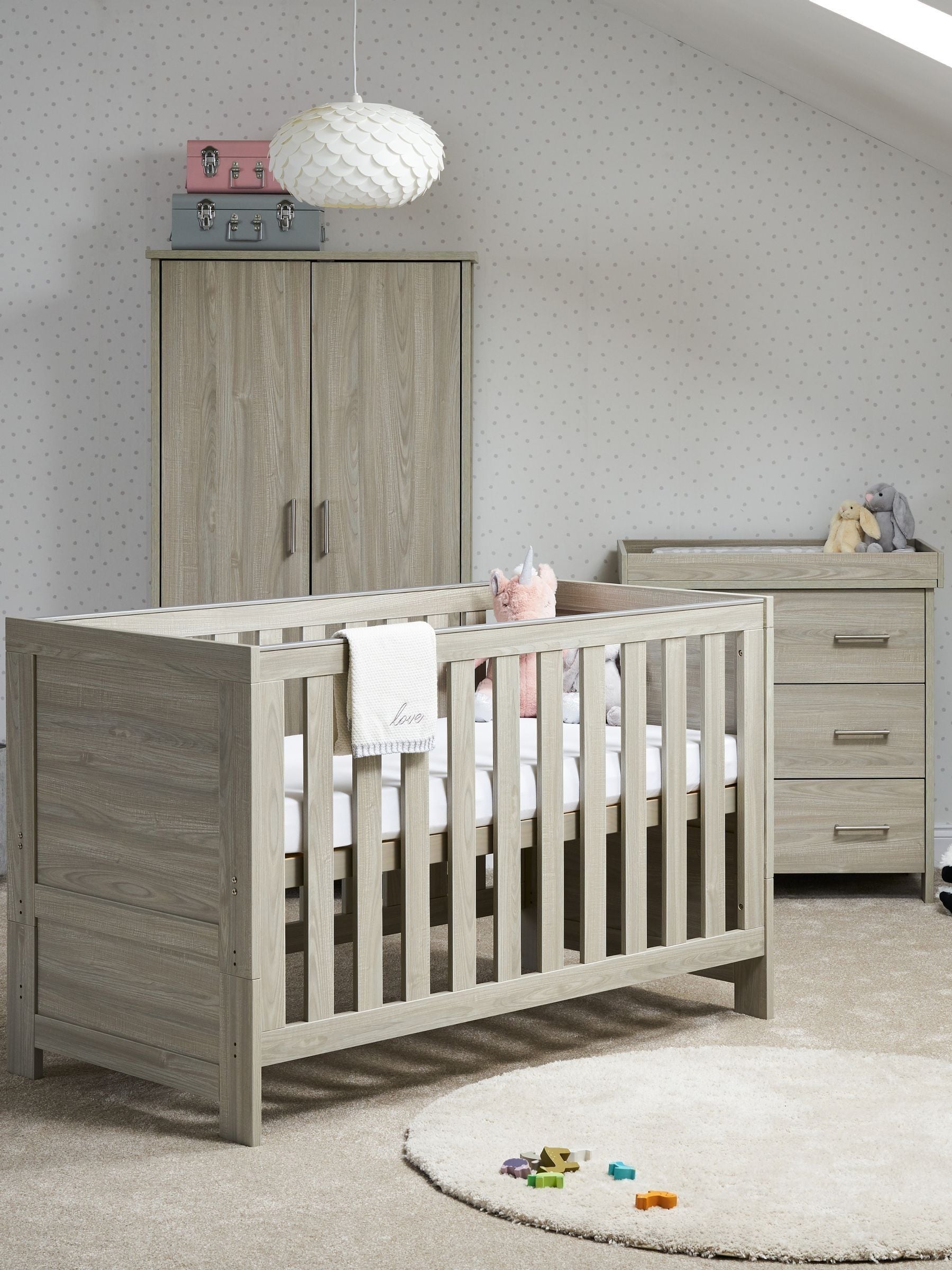 Obaby Grey Wash Nika Nursery Furniture Set 3 Piece ONE