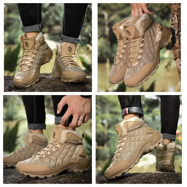 Boots Men&#039;s Hiking Boots Mid Lightweight Walking Work Outdoor Backpacking Boots Combat Boots comping work shoes blue khaki GAI