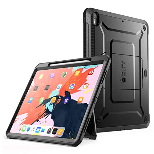SUPCASE UB Pro Series Case for iPad Pro 12.9 2018, Support Apple Pencil Charging with Built-in Screen Protector Full-Body Rugged Kickstand Protective