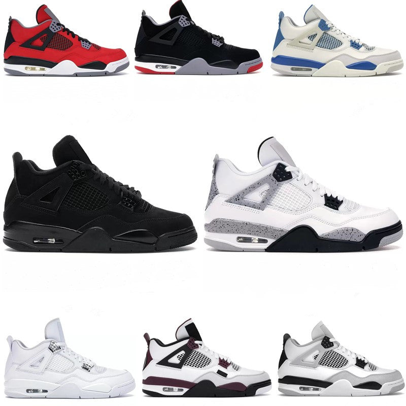 Jumpman 4s Basketball Shoes Mens Women 4 University Blue Sail Oreo Black Cat Canvas Fire Red Thunder White Bred Infrared Zen Master Taupe Haze Men S