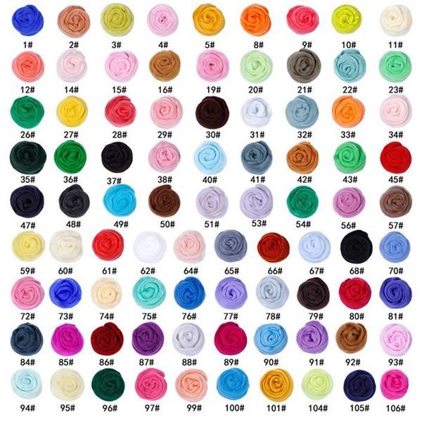 Spinning 10g Wool Roving for Needle Felting Multicolor Wool Fiber Felt Fabric Felt Craft Toys Handmade DIY Toy Dolls
