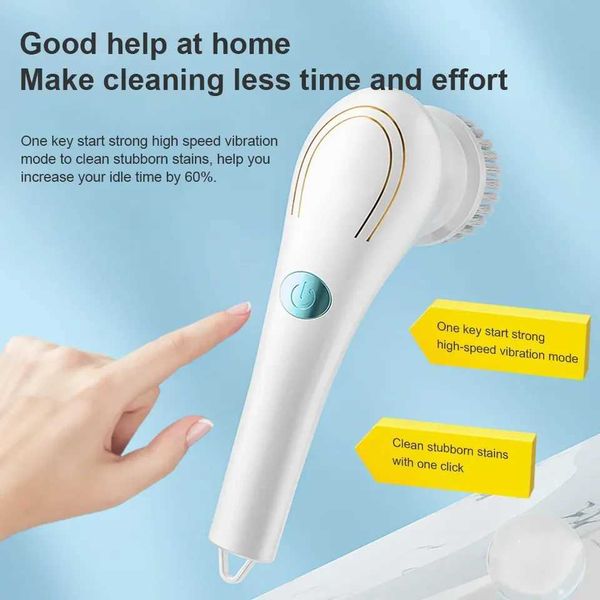 5-em 1 Limpeza elétrica Limpeza de limpeza Janela limpa Bathtub Bathtub Brush Kitchen Ferramenta de limpeza Y240902