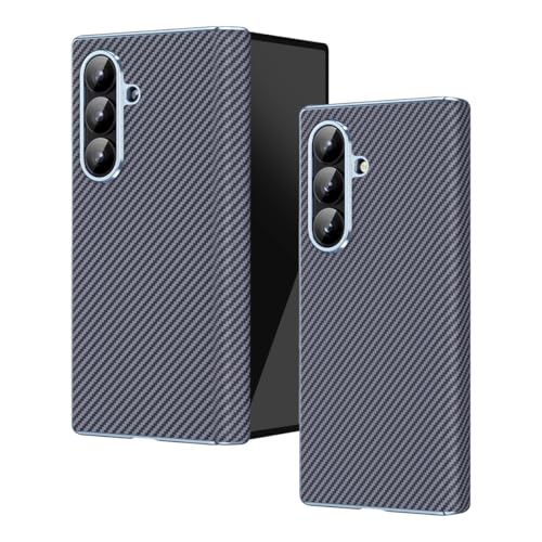 for Samsung Galaxy Z Fold 7 Case, Carbon Fiber Print with Lens & Hinge Protection & Screen Protector, Slim Anti-Fall Cover | Drop Protection | Skin-Fr