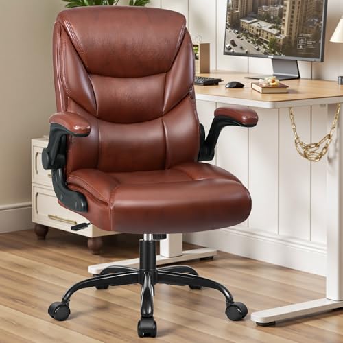 Compact Office Chair for Short People - Small PU Leather Desk Chair with Ergonomic Lumbar Support, 360° Swivel Wheels, Adjustable Armrests, Gaming Ch