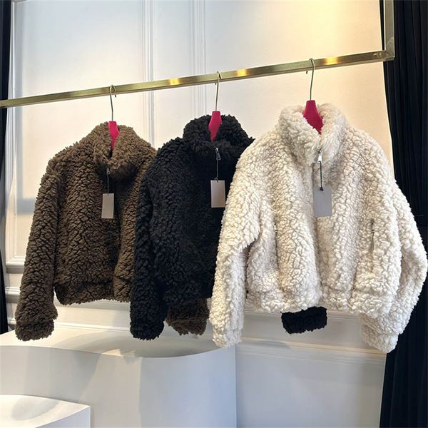 Lamb Wool Women Coat Winter Thick Warm Jackets Windproof Coats Luxury Long Sleeve Outerwear
