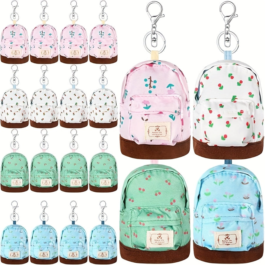 TEMU 16pcs Mini Backpack Key Chain 4 Color, Coin Bag, Coin Purse, Small Wallets, Suitable To Carry Small Items, Lipsticks, Tissues, Cards, Headphone,