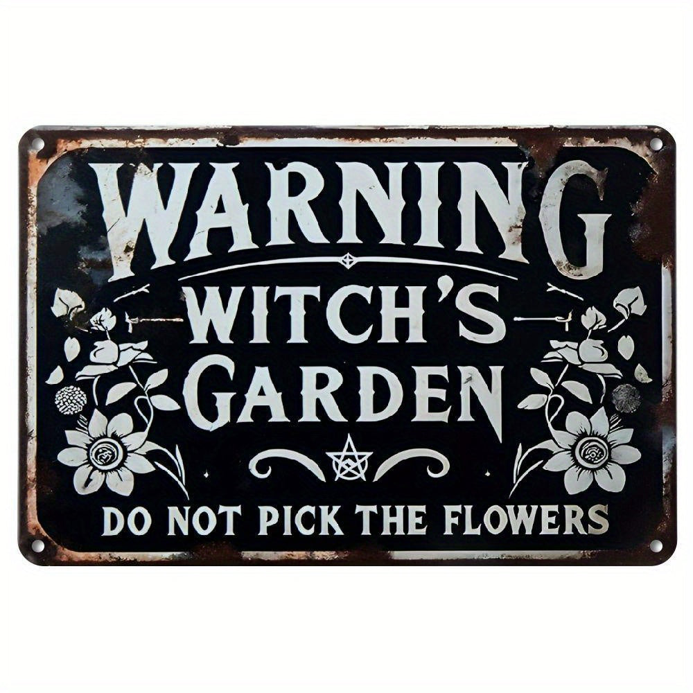 TEMU Warning ' Do Not Pick The Flowers Metal Tin Sign Vintage Wall Decoration Home Garden Kitchen Art Sign 8 X 12, For Halloween