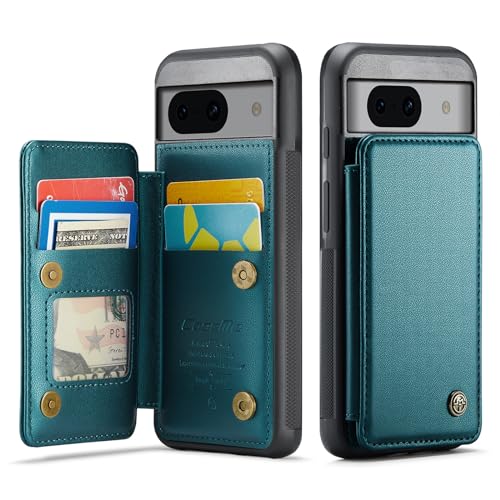 for Google Pixel 8a Wallet Case with RFID Blocking and 4 Credit Card Holder, Premium Durable Slim Leather Magnetic Clasp Kickstand Heavy Duty Shockpro