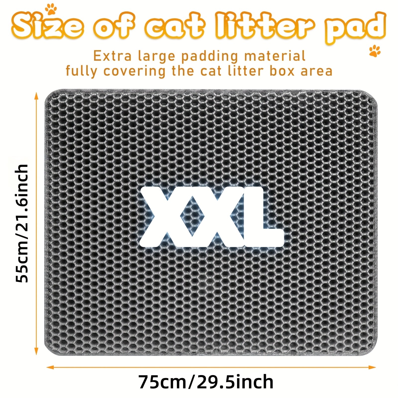 TEMU Extra Large Cat Litter Mat - Heavy Duty Litter Trapping Mats For Large Kitty Litter Boxes, Non-slip Waterproof Floor Protector