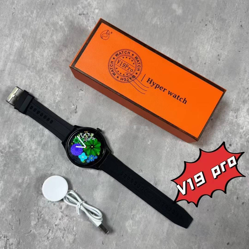 V19 Pro Max Smart Watch 1.52 Inch Round Screen Bluetooth Talk Heart Rate Monitor Watch Activity Sports Wristband