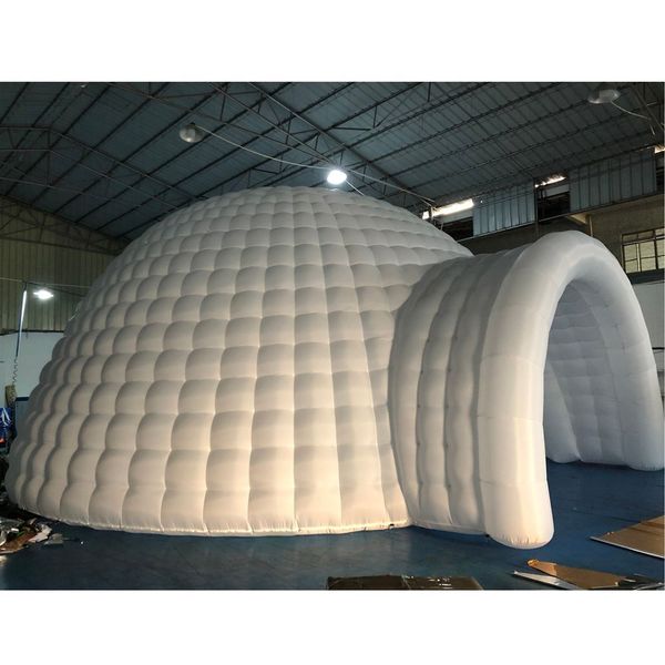 Large White Personalized Inflatable Igloo Tent - 10m Dia X 4.5m H (33&#039;x15&#039;) for Events & Parties