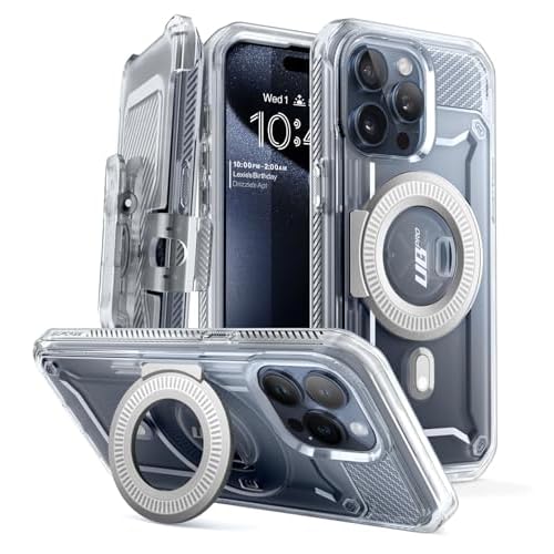 SUPCASE for iPhone 15 Pro Case with Stand (Unicorn Beetle Pro Mag), [Built-in Screen Protector & Belt Clip] [Compatible with MagSafe] Military-Grade M