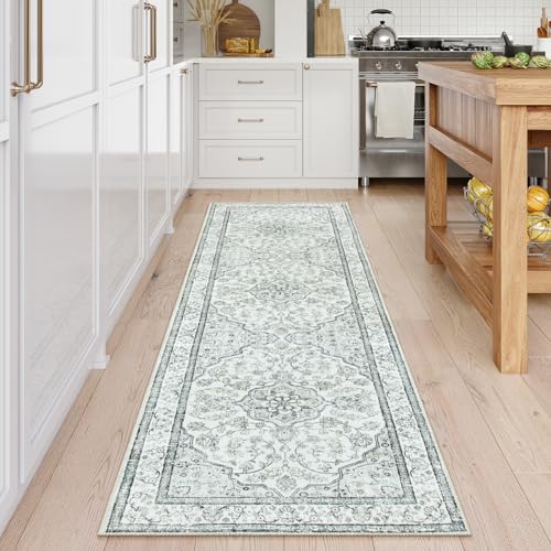 Lahome Oriental Washable Runner Rug,2.5x8 Long Bedroom Rug Runner Non-Slip,Runner Rug for Entryway Indoor,Traditional Laundry Room Rug Runner Low-Pile