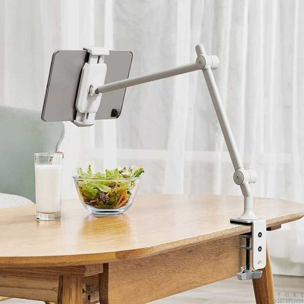 Cell Phone Mounts Holders Cantilever desktop clip on tablet stand with three arm suspension adjustment suitable for 4.7-12.9 inch mobile pho